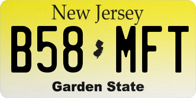 NJ license plate B58MFT