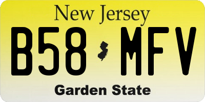 NJ license plate B58MFV