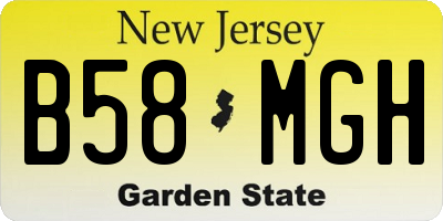 NJ license plate B58MGH