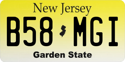 NJ license plate B58MGI