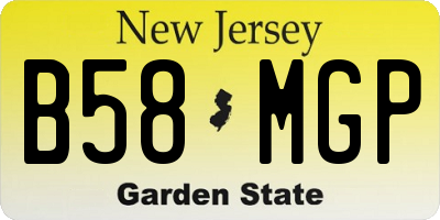 NJ license plate B58MGP