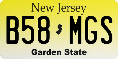 NJ license plate B58MGS