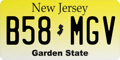 NJ license plate B58MGV