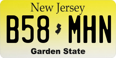 NJ license plate B58MHN