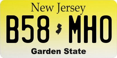 NJ license plate B58MHO