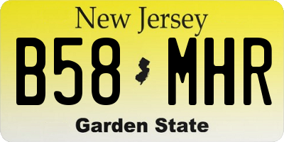 NJ license plate B58MHR