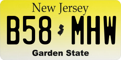 NJ license plate B58MHW