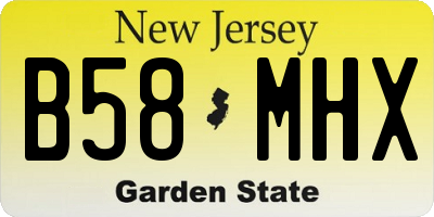 NJ license plate B58MHX