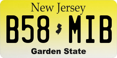 NJ license plate B58MIB