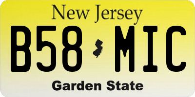 NJ license plate B58MIC