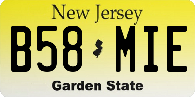 NJ license plate B58MIE