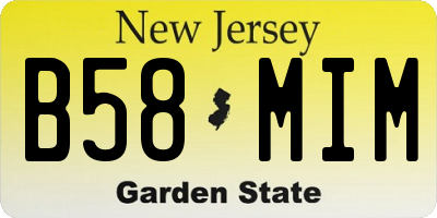 NJ license plate B58MIM