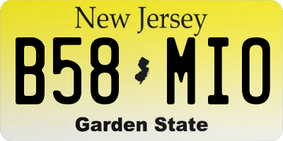 NJ license plate B58MIO