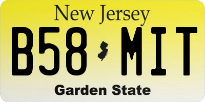 NJ license plate B58MIT