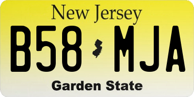 NJ license plate B58MJA
