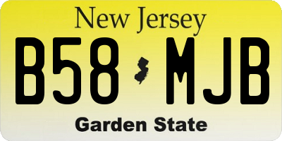 NJ license plate B58MJB