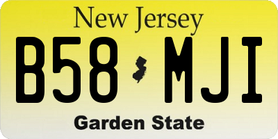 NJ license plate B58MJI
