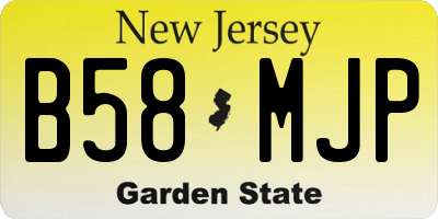 NJ license plate B58MJP
