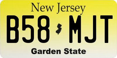 NJ license plate B58MJT