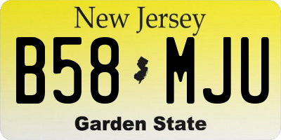NJ license plate B58MJU