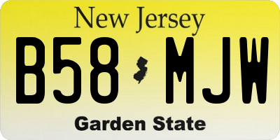 NJ license plate B58MJW