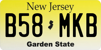 NJ license plate B58MKB