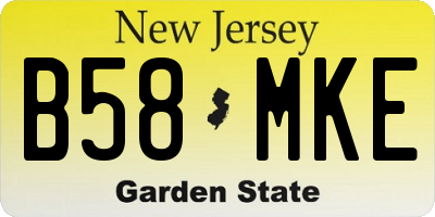 NJ license plate B58MKE