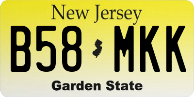 NJ license plate B58MKK