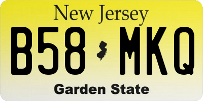 NJ license plate B58MKQ