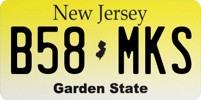 NJ license plate B58MKS