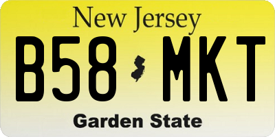 NJ license plate B58MKT