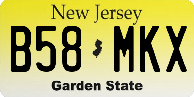 NJ license plate B58MKX