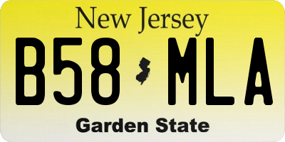 NJ license plate B58MLA