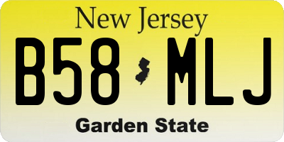 NJ license plate B58MLJ