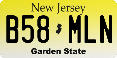NJ license plate B58MLN