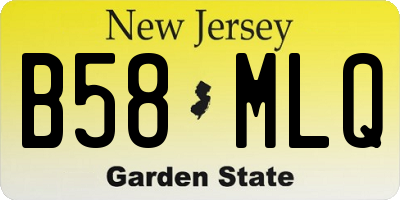 NJ license plate B58MLQ