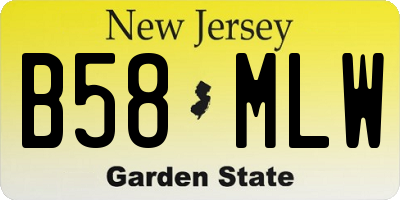 NJ license plate B58MLW