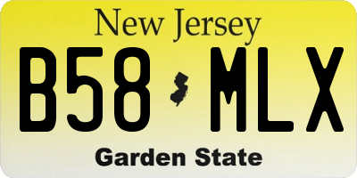 NJ license plate B58MLX