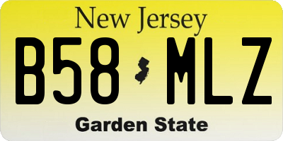 NJ license plate B58MLZ