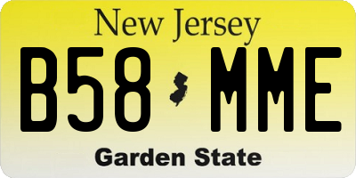 NJ license plate B58MME