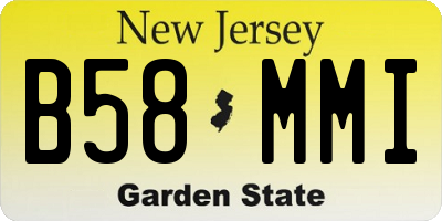 NJ license plate B58MMI