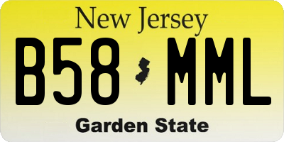 NJ license plate B58MML