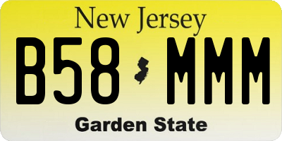 NJ license plate B58MMM