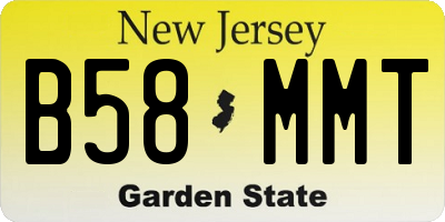 NJ license plate B58MMT