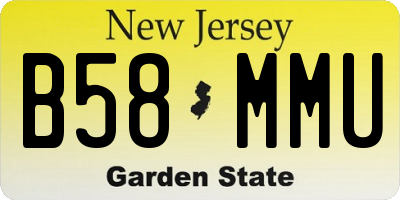 NJ license plate B58MMU