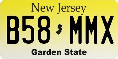 NJ license plate B58MMX
