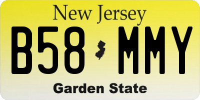 NJ license plate B58MMY