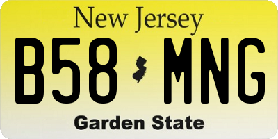 NJ license plate B58MNG