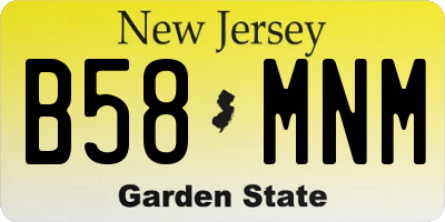 NJ license plate B58MNM