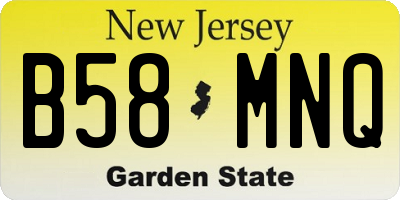 NJ license plate B58MNQ